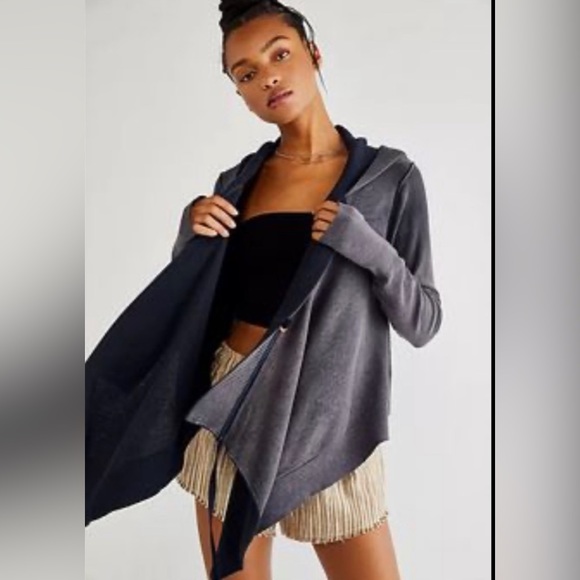 23. NWOT Free People Tyler Drape Moto Cardigan - Picture 4 of 4